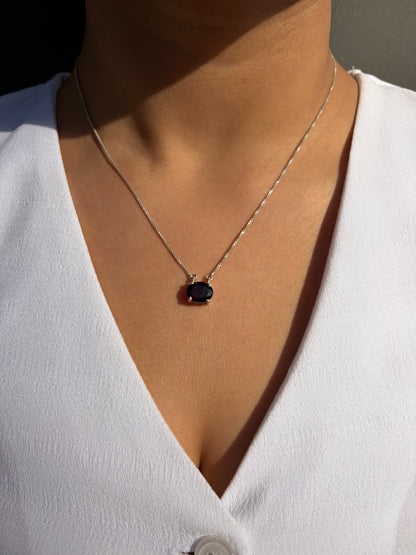 Garnet Oval Necklace 925 Sterling Silver – House of Tarasya
