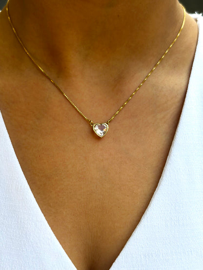 Moonstone Heart Pendant Gold Plated Necklace – House of Tarasya

