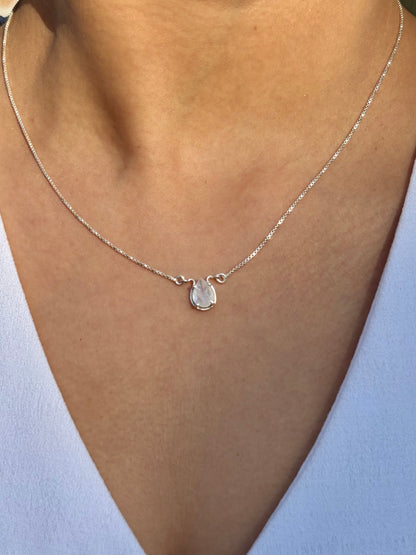 Moonstone Pear Necklace Sterling Silver Gold Plated – House of Tarasya
