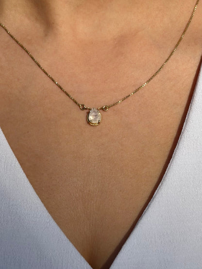 Moonstone Pear Pendant Gold Plated Necklace – House of Tarasya
