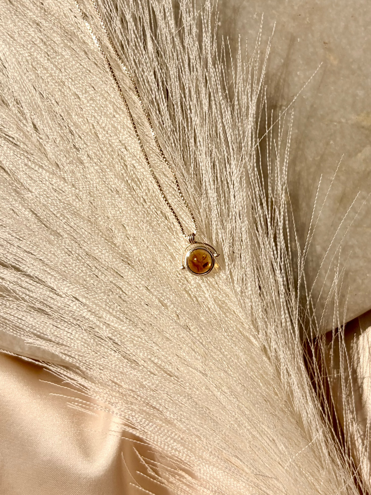 Citrine Round Necklace 925 Sterling Silver – House of Tarasya
