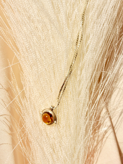 Citrine Round Necklace 925 Sterling Silver – House of Tarasya
