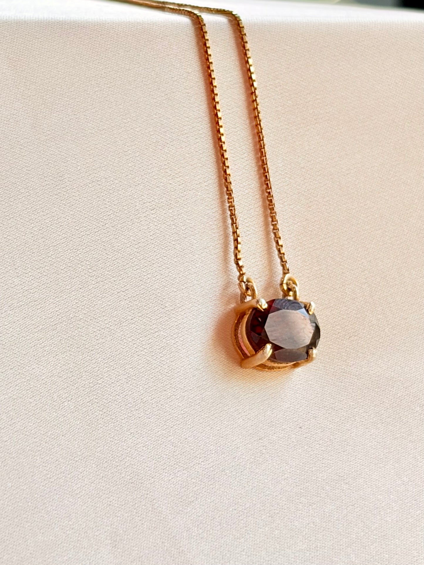 Garnet Oval Pendant Gold Plated Necklace – House of Tarasya

