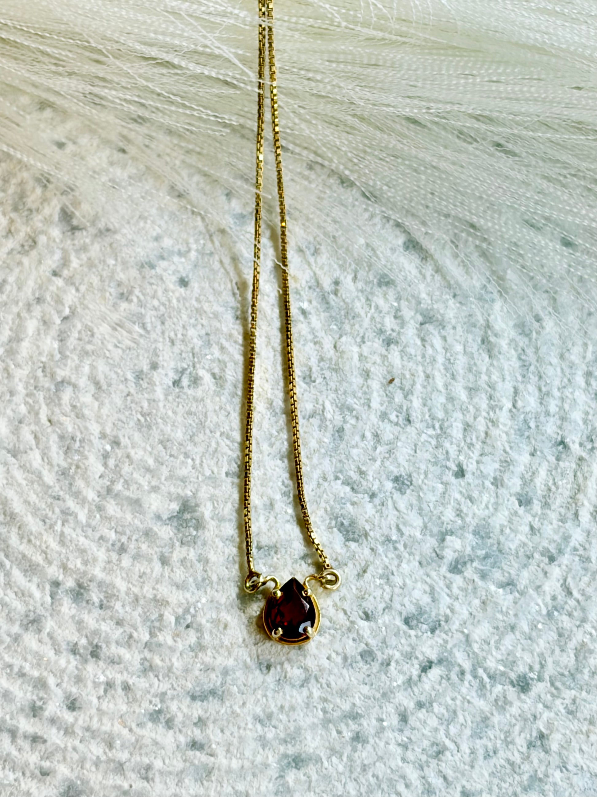 Garnet Rooted Flame Necklace Gold Plated Fine Jewellery – House of Tarasya

