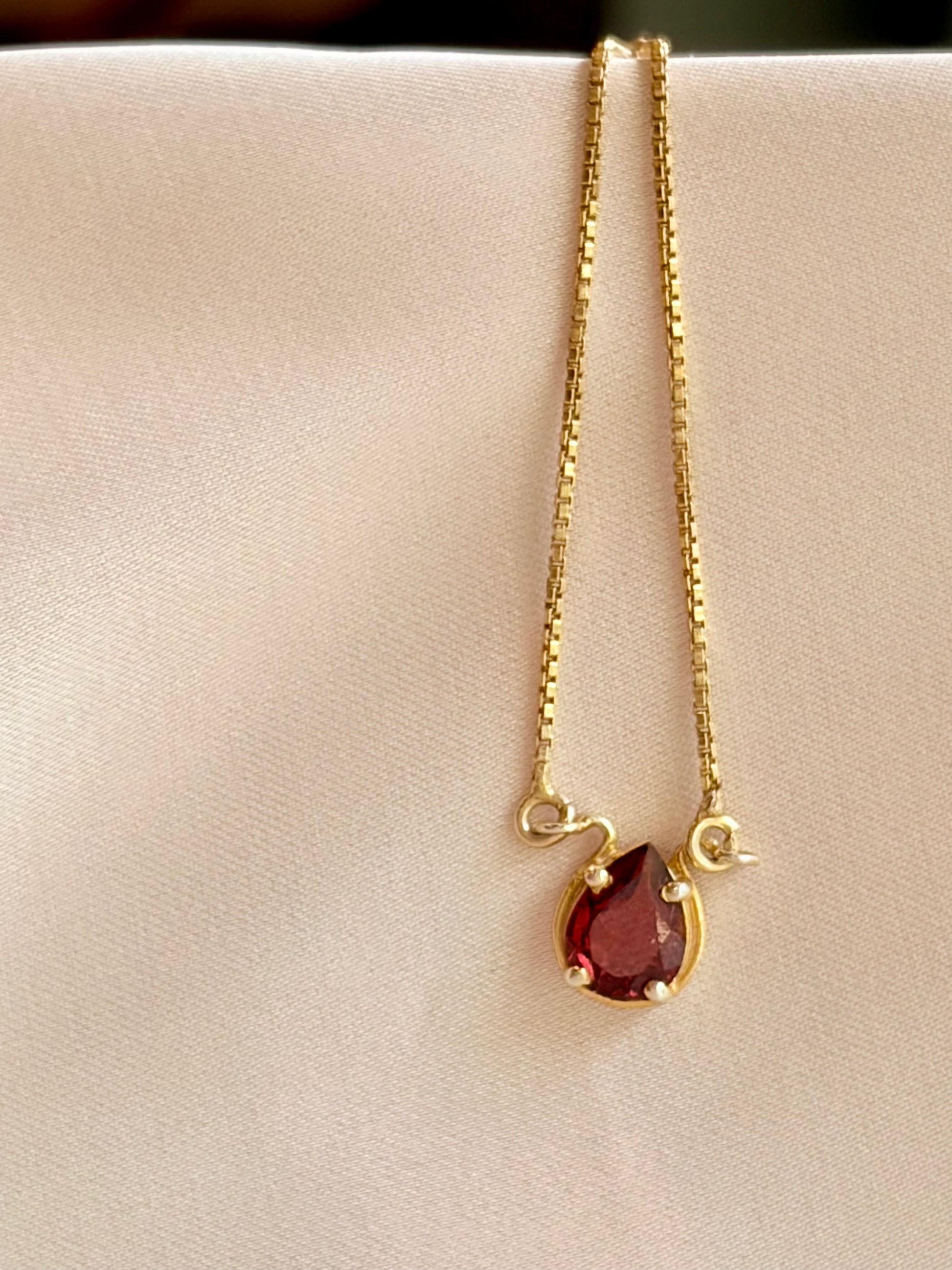 Garnet Rooted Flame Necklace Gold Plated Fine Jewellery – House of Tarasya
