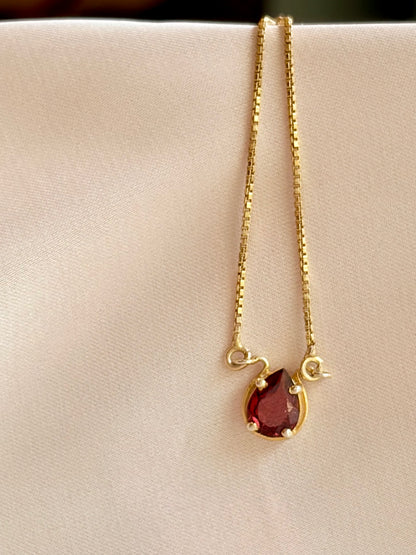 Garnet Rooted Flame Necklace Gold Plated Fine Jewellery – House of Tarasya
