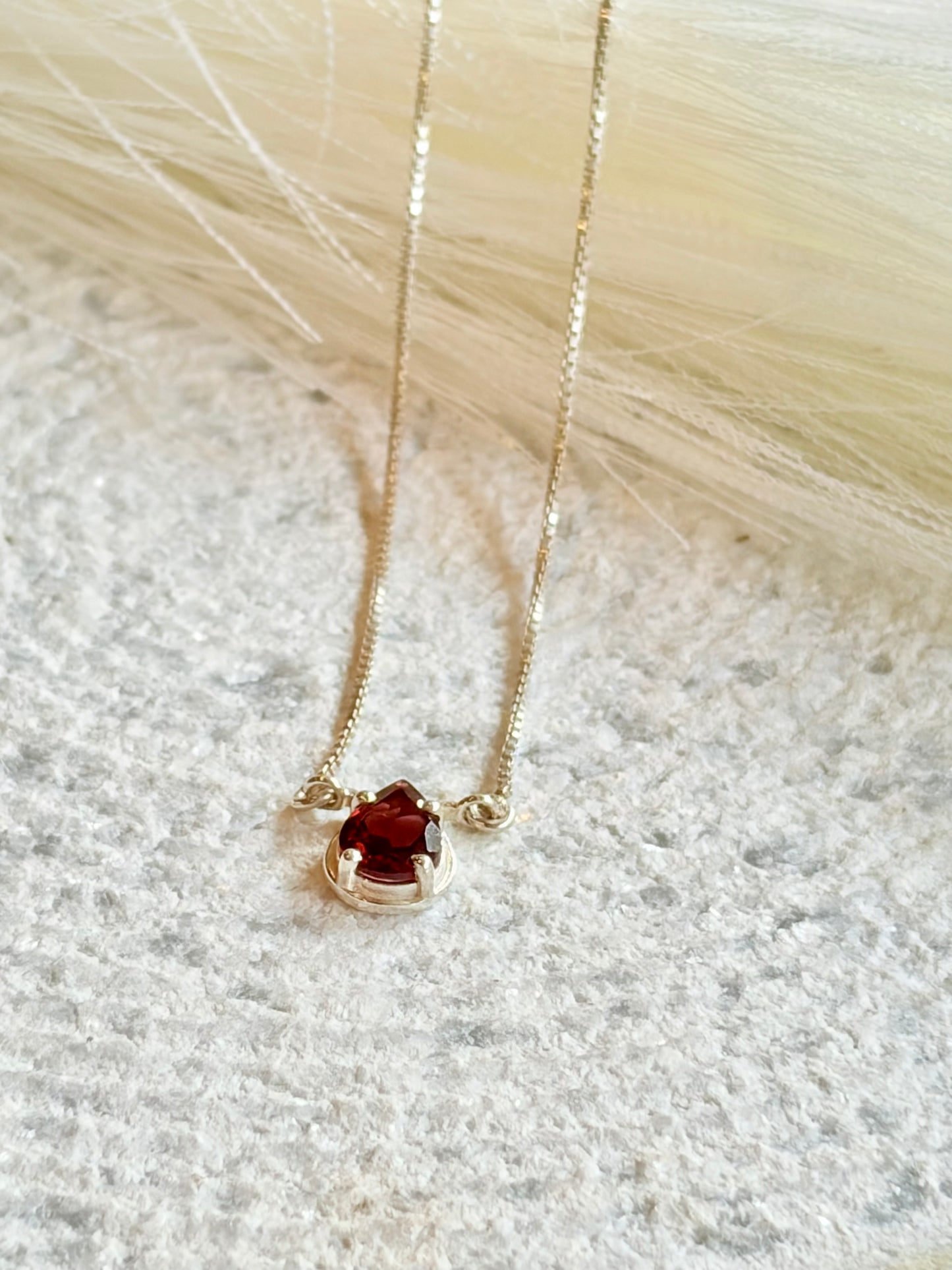Garnet Pear Pendant 925 Sterling Silver Necklace – House of Tarasya
