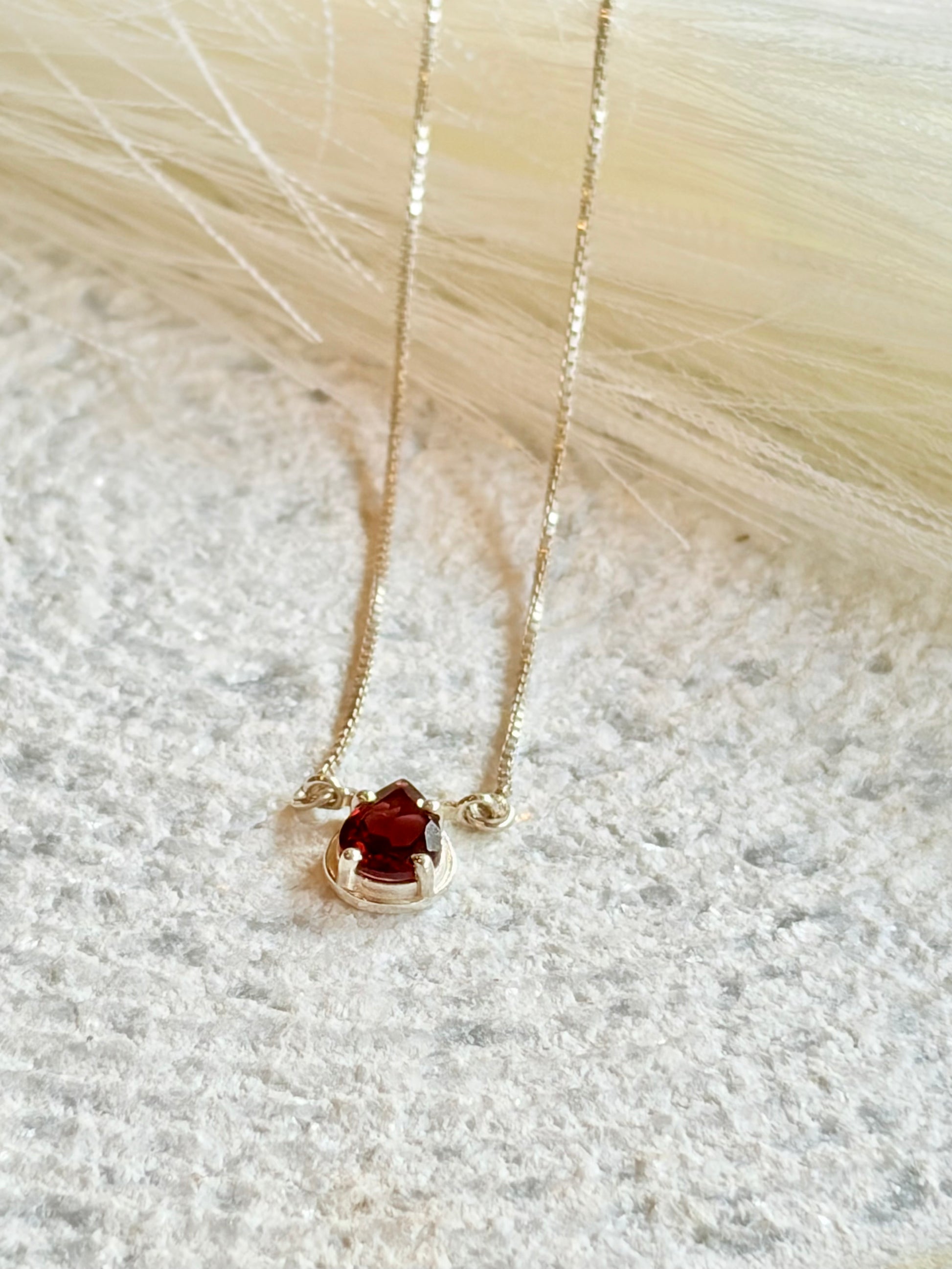 Garnet Pear Pendant 925 Sterling Silver Necklace – House of Tarasya
