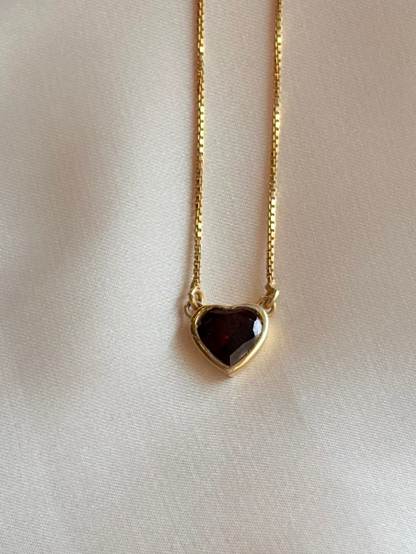 Garnet Heart Pendant Gold Plated Sterling Silver – House of Tarasya
