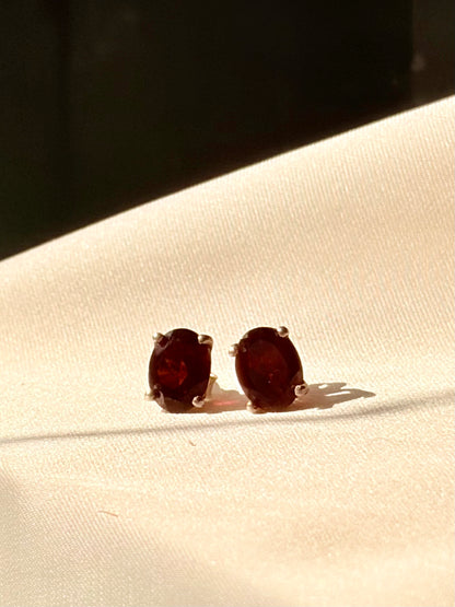Garnet Drop Earrings 925 Sterling Silver – House of Tarasya
