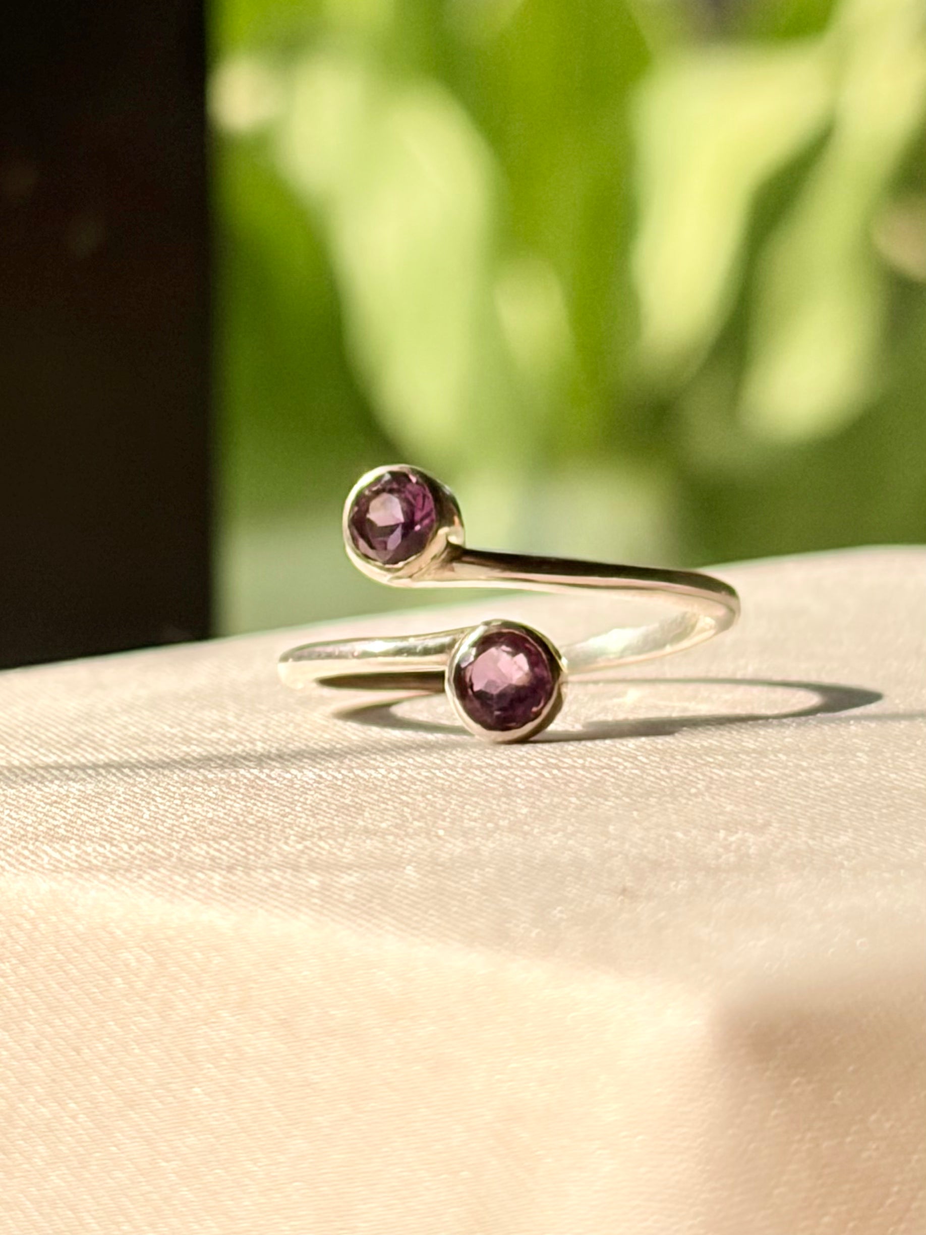 Amethyst Duo Ring Sterling Silver Gold Plated – House of Tarasya
