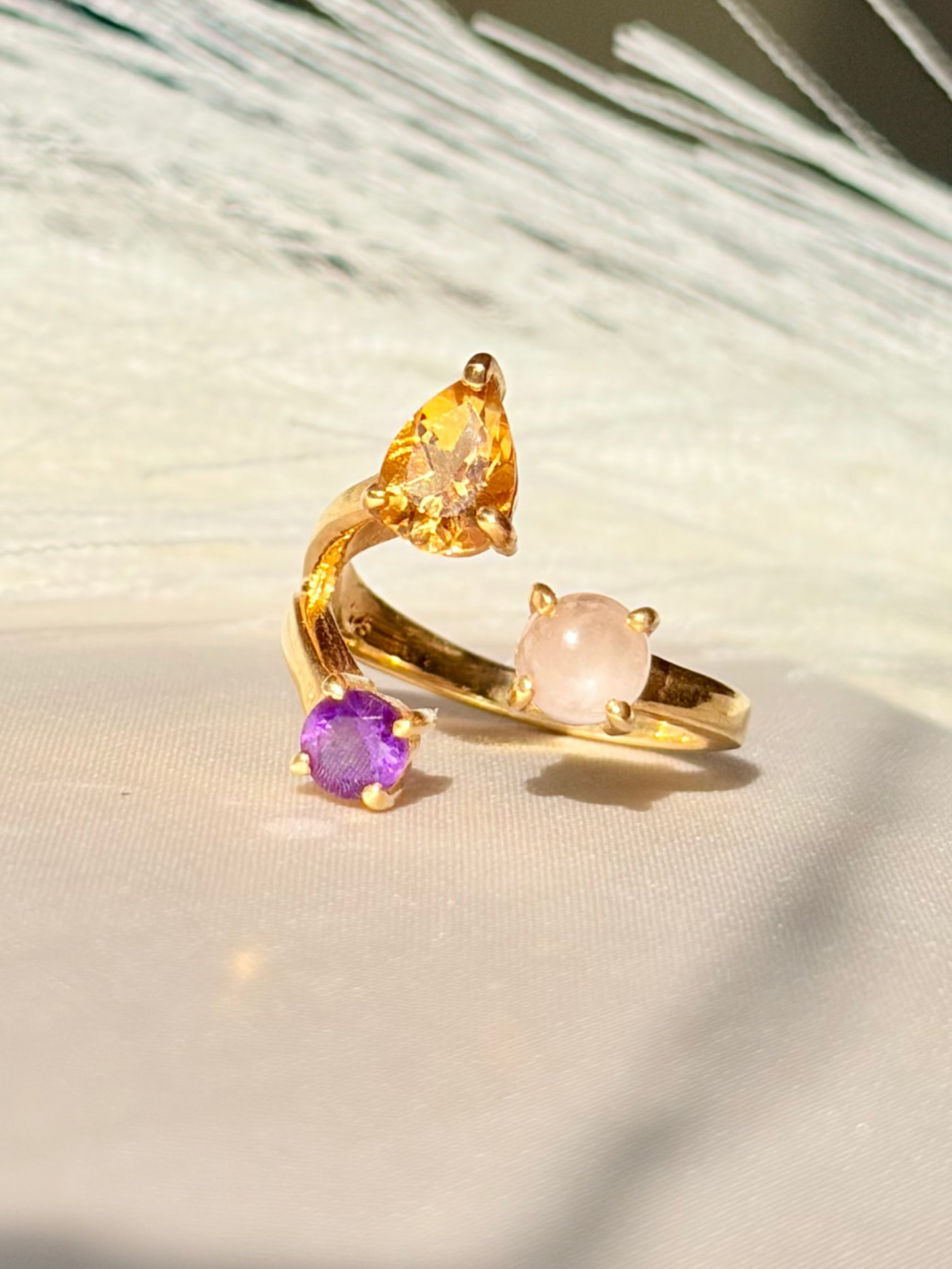 Amethyst Citrine Rose Quartz Multi Stone Pendant Gold – House of Tarasya
