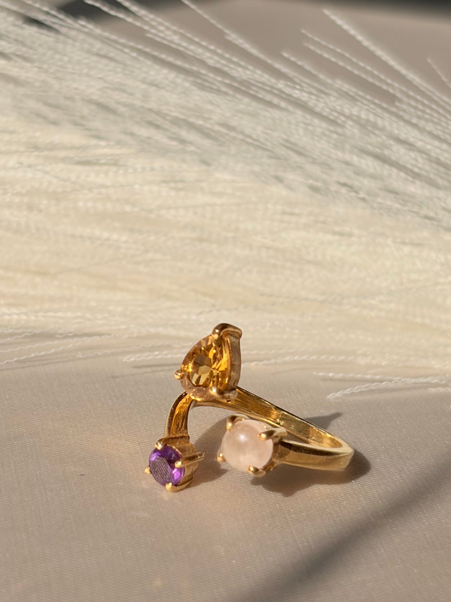 Amethyst Citrine Rose Quartz Multi Stone Pendant Gold – House of Tarasya
