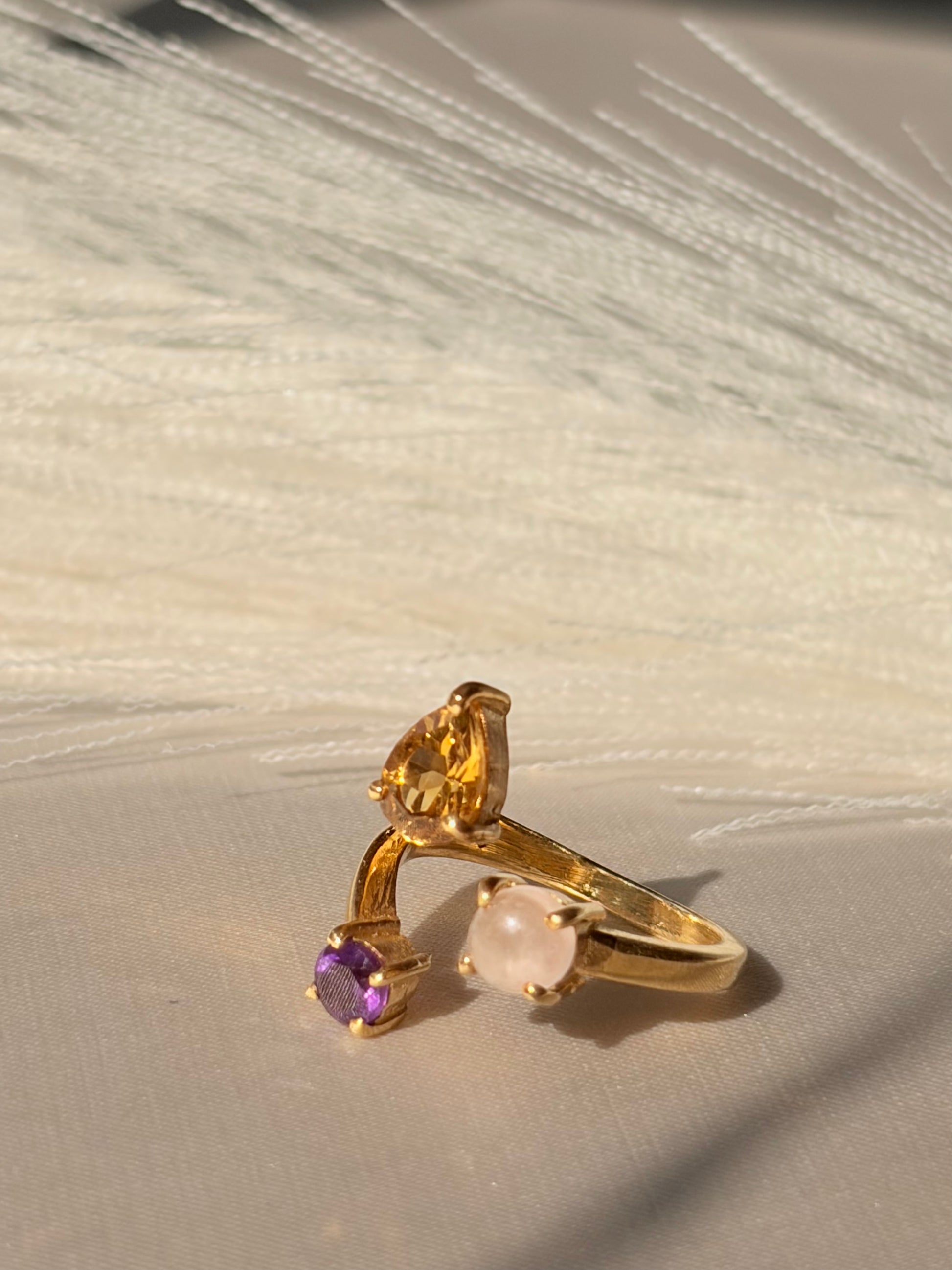 Amethyst Citrine Rose Quartz Multi Stone Pendant Gold – House of Tarasya
