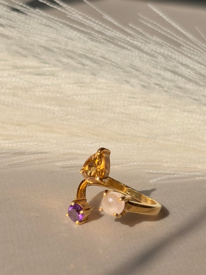 Amethyst Citrine Rose Quartz Multi Stone Pendant Gold – House of Tarasya
