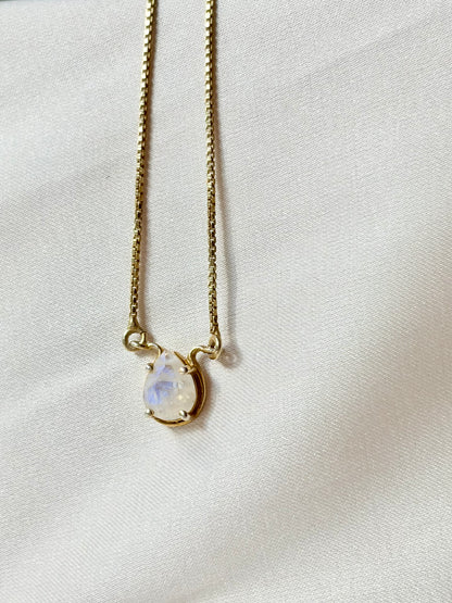 Moonstone Pear Pendant Gold Plated Necklace – House of Tarasya
