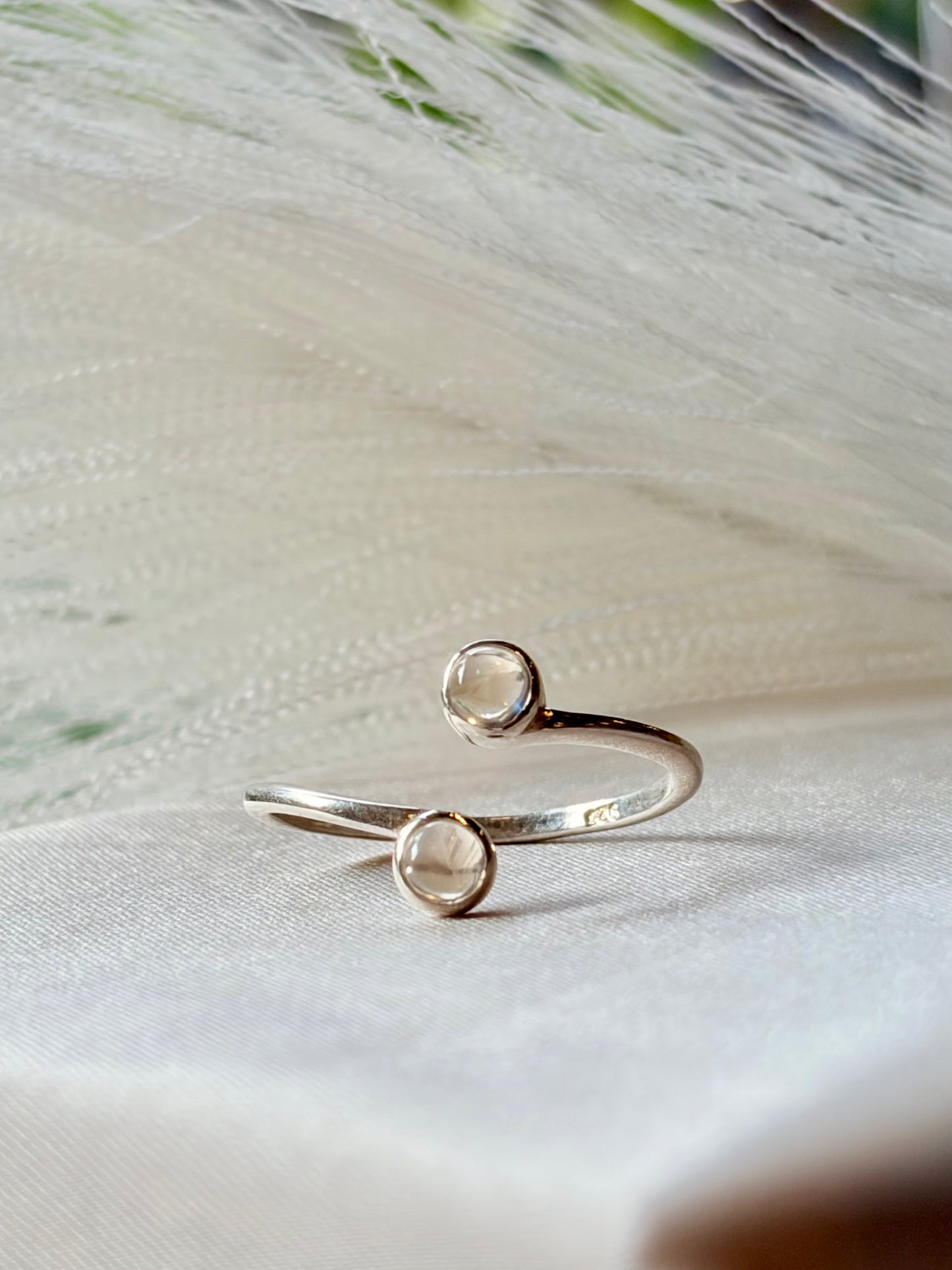 Moonstone Duo Ring 925 Sterling Silver Fine Jewellery – House of Tarasya

