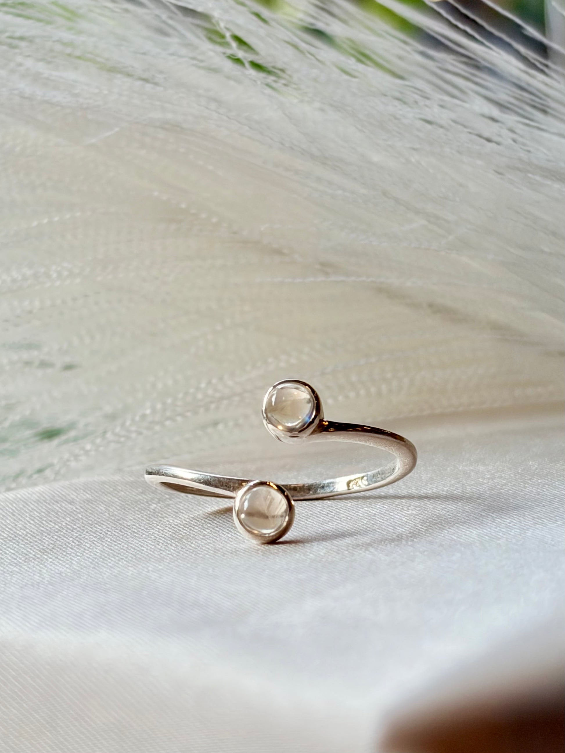 Moonstone Duo Ring 925 Sterling Silver Fine Jewellery – House of Tarasya
