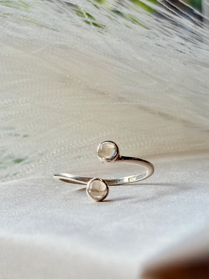 Moonstone Duo Ring 925 Sterling Silver Fine Jewellery – House of Tarasya
