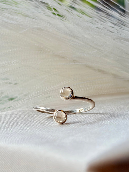 Moonstone Duo Ring 925 Sterling Silver Fine Jewellery – House of Tarasya
