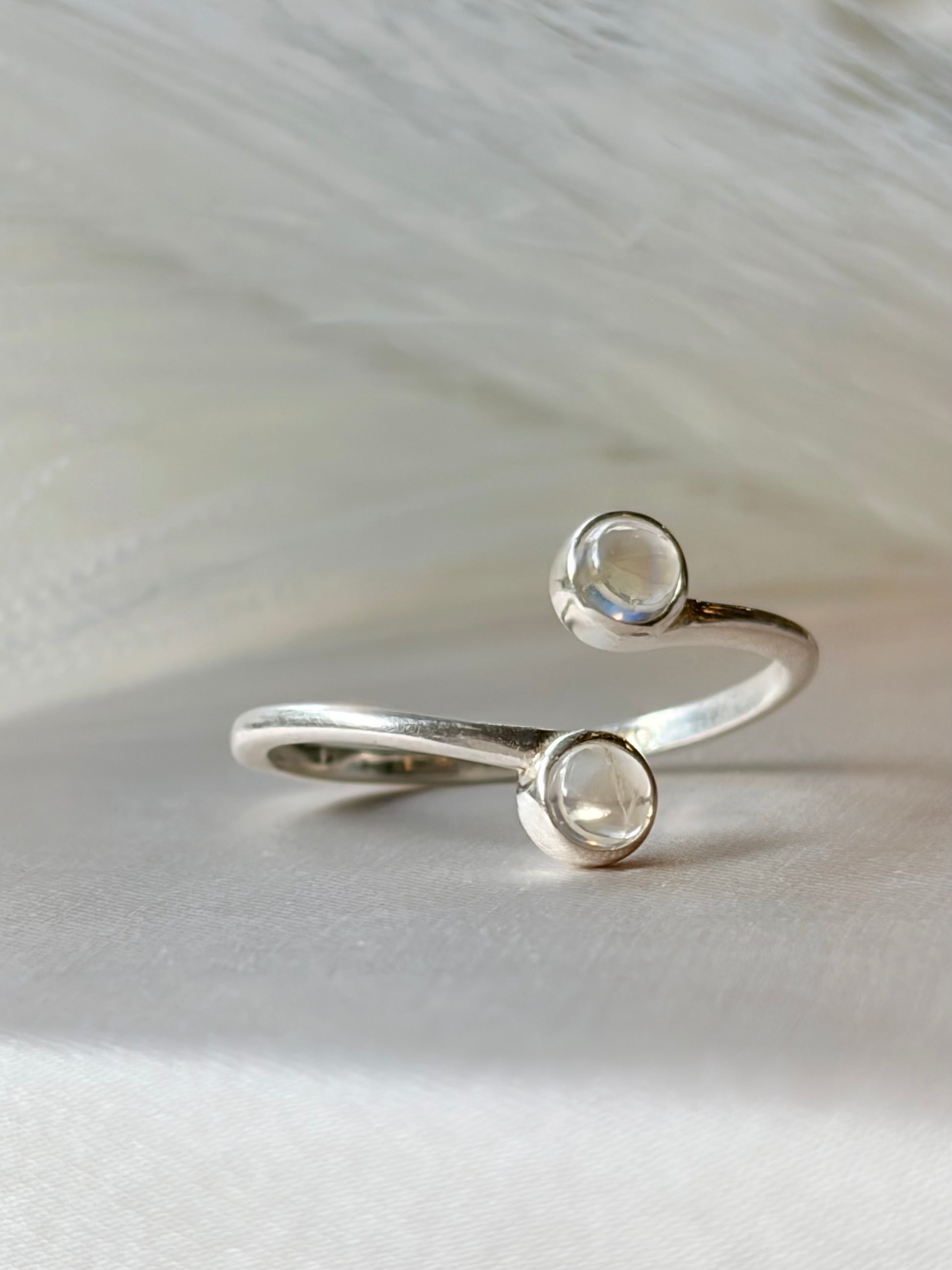 Moonstone Duo Ring 925 Sterling Silver Fine Jewellery – House of Tarasya
