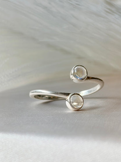 Moonstone Duo Ring 925 Sterling Silver Fine Jewellery – House of Tarasya
