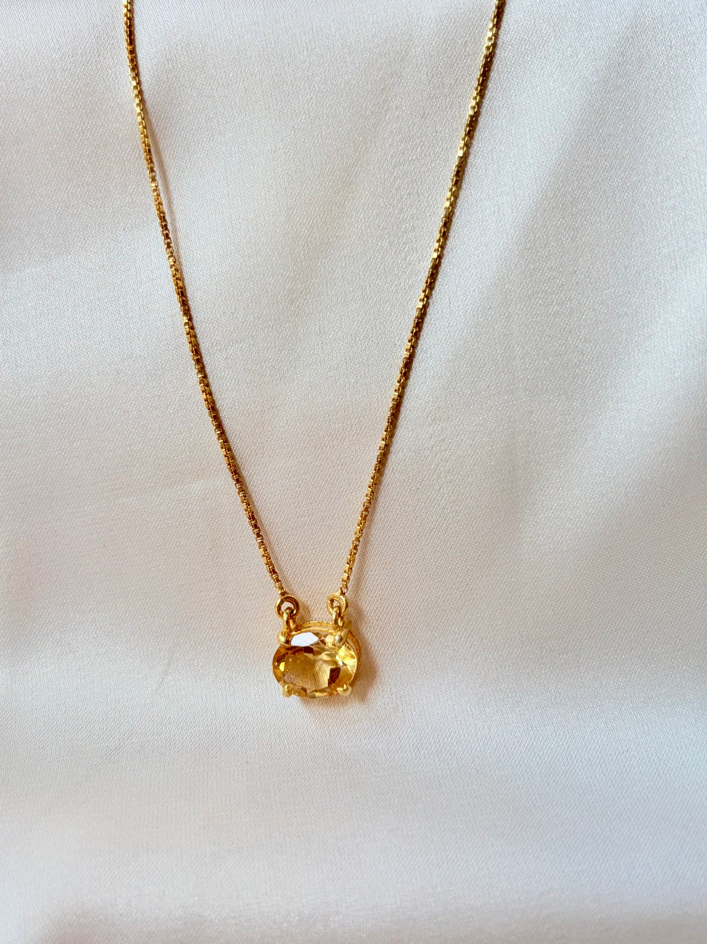 Citrine Ray Pendant Gemstone Necklace Sterling Silver Gold Plated – House of Tarasya
