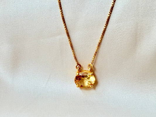 Citrine Ray Pendant Gemstone Necklace Sterling Silver Gold Plated – House of Tarasya
