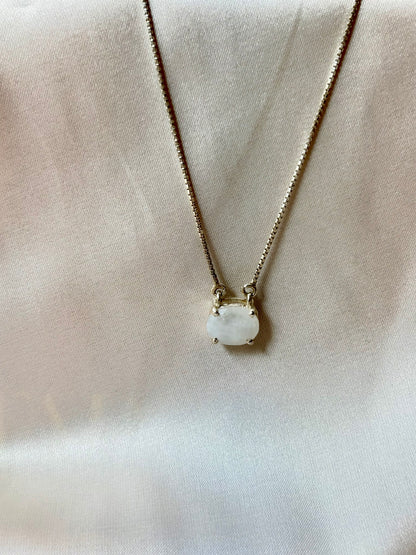 Moonstone Oval Necklace 925 Sterling Silver – House of Tarasya
