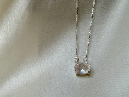 Rose Quartz Open Heart Necklace 925 Sterling Silver – House of Tarasya
