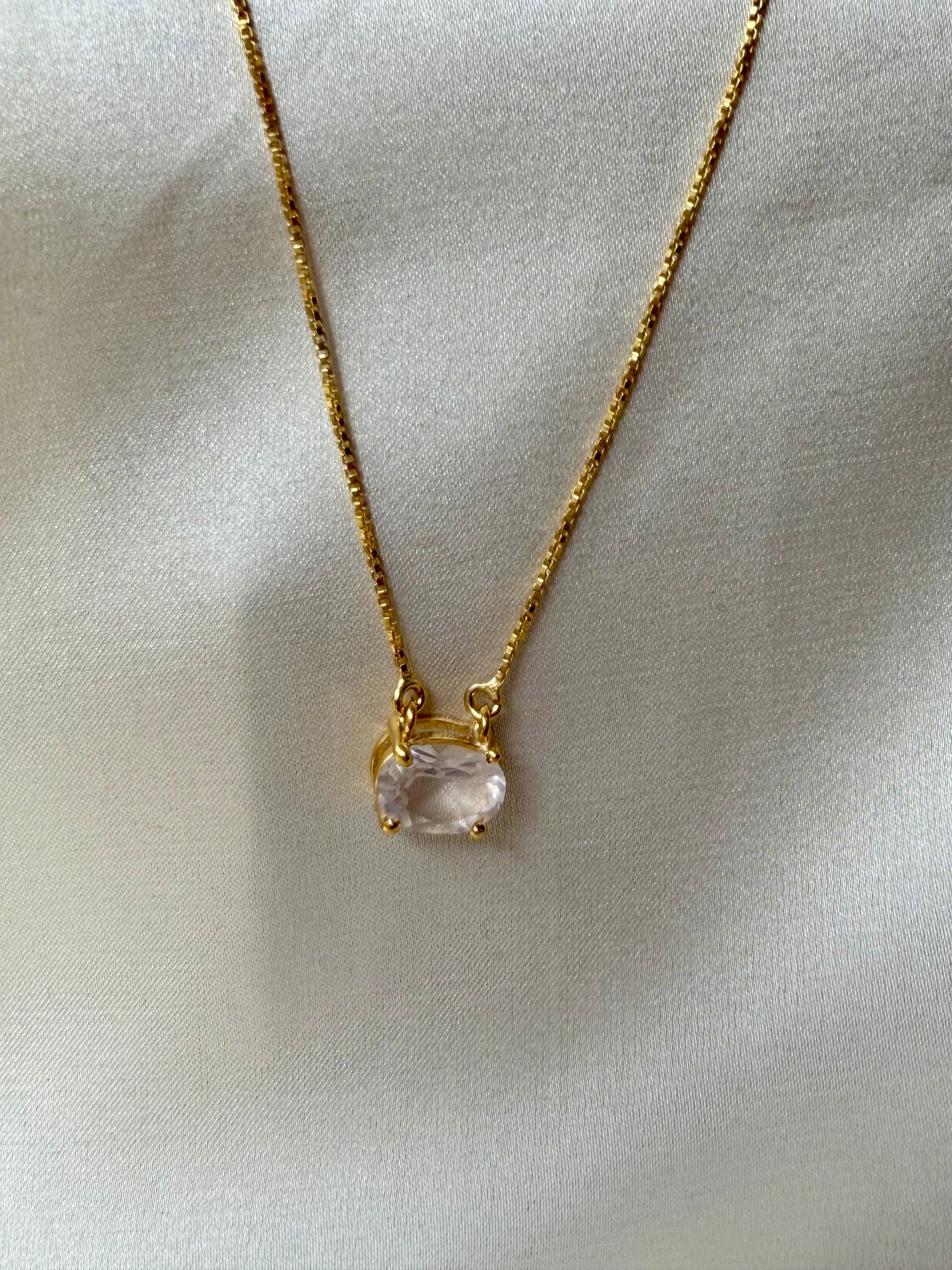 Rose Quartz Gold Plated Love Pendant Necklace – House of Tarasya
