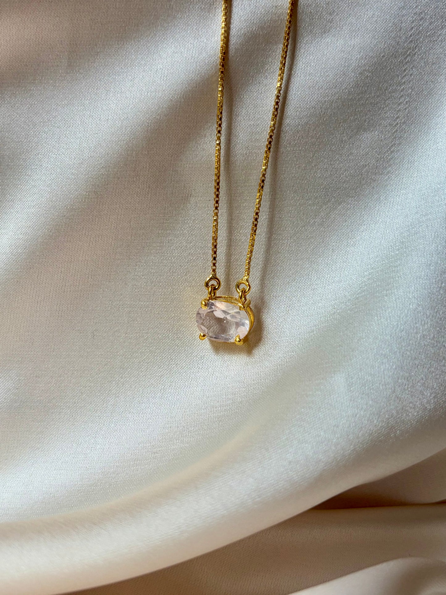 Rose Quartz Gold Plated Love Pendant Necklace – House of Tarasya
