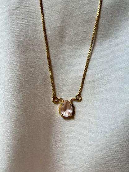 Rose Quartz Receive Necklace Gold Plated Gemstone – House of Tarasya
