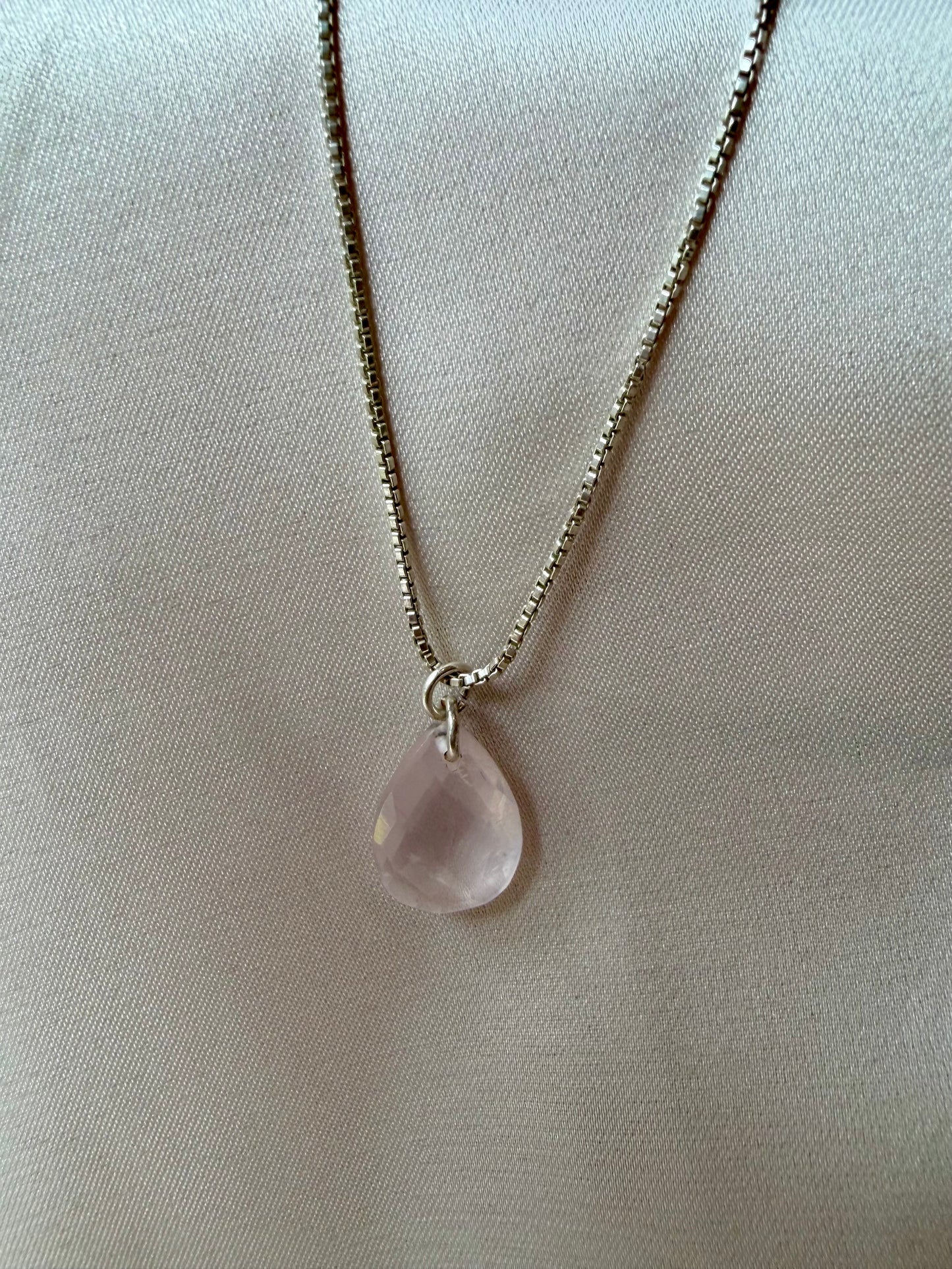 Rose Quartz Necklace Gold Plated Sterling Silver – House of Tarasya

