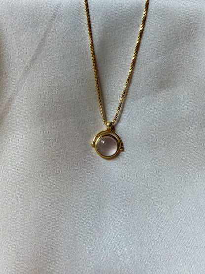 Rose Quartz Heart Pendant Gold Plated Necklace – House of Tarasya
