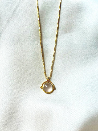 Rose Quartz Heart Pendant Gold Plated Necklace – House of Tarasya

