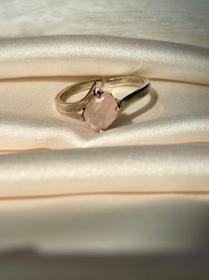 Rose Quartz Self Love Ring Sterling Silver Gold Plated – House of Tarasya
