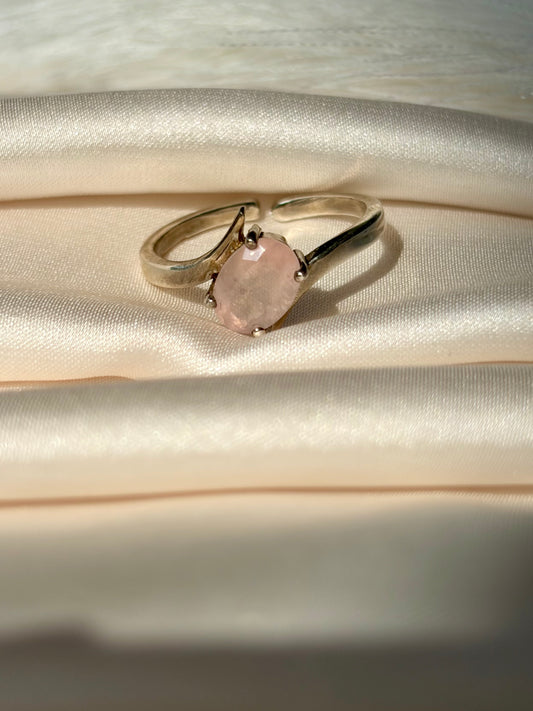 Rose Quartz Self Love Ring Sterling Silver Gold Plated – House of Tarasya
