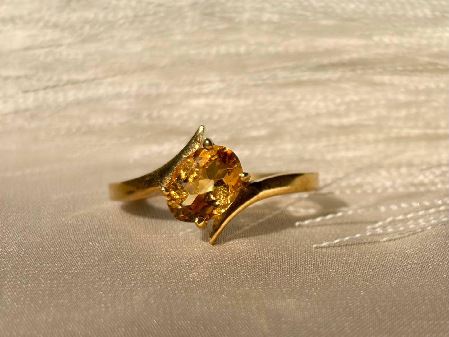 Citrine Inner Glow Ring Gold Plated Gemstone – House of Tarasya
