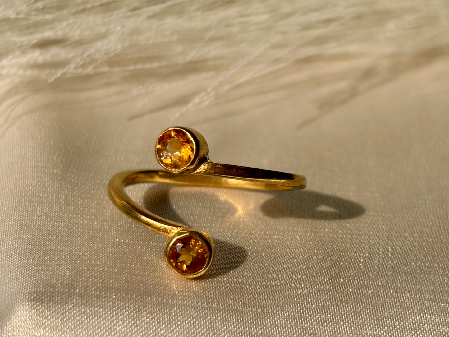 Citrine Open Band Ring Gold Plated – House of Tarasya
