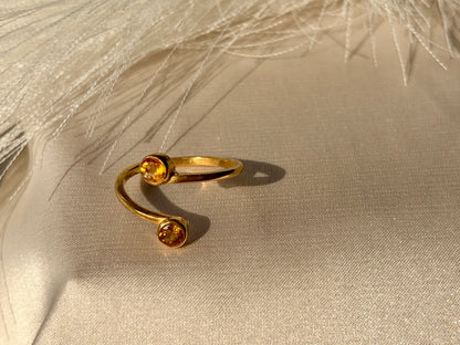 Citrine Open Band Ring Gold Plated – House of Tarasya
