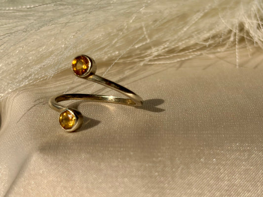 Citrine Twin Glow Ring Gold Plated Sterling Silver – House of Tarasya
