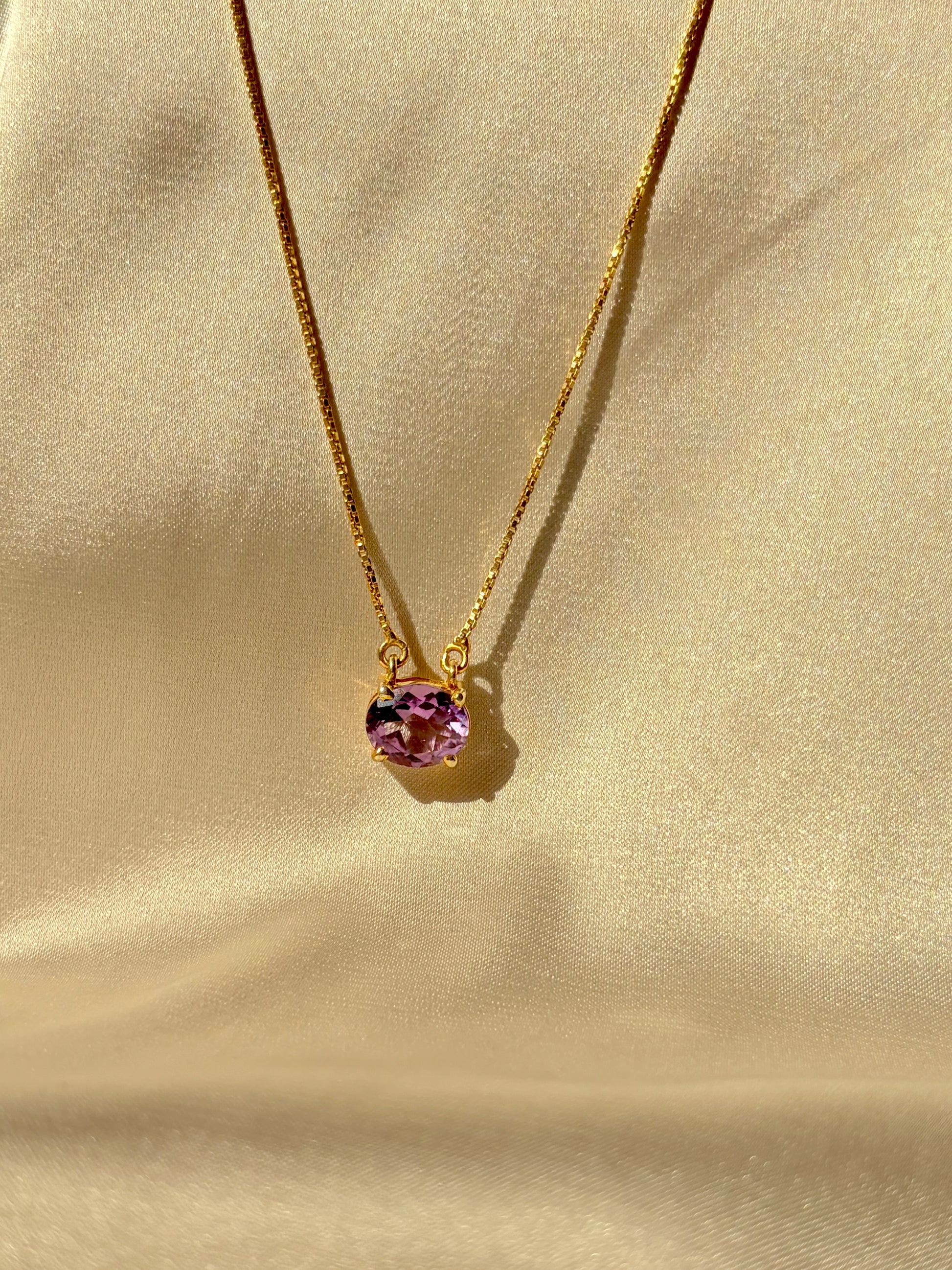 Amethyst Calm Pendant Gold Plated Necklace – House of Tarasya
