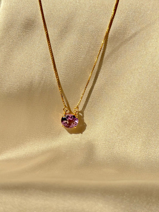 Amethyst Calm Pendant Gold Plated Necklace – House of Tarasya
