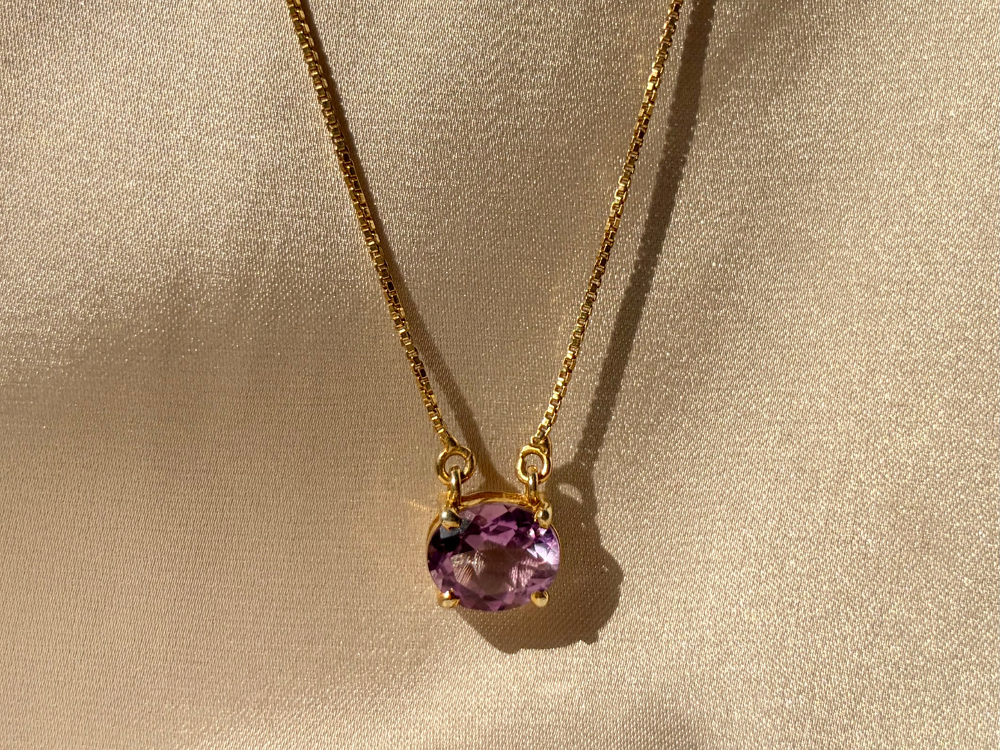 Amethyst Calm Pendant Gold Plated Necklace – House of Tarasya
