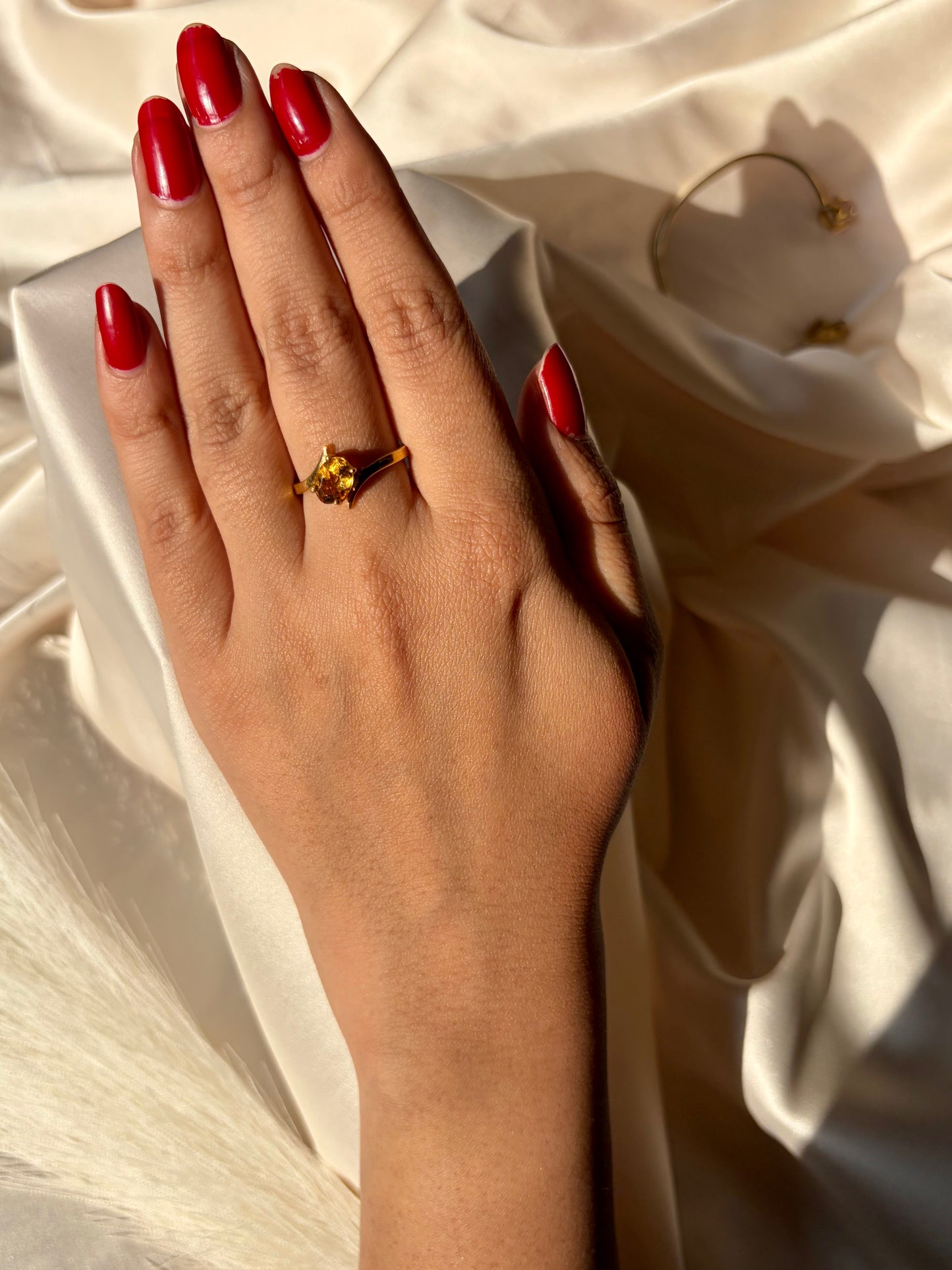 Citrine Abundance Ring Sterling Silver Gold Plated – House of Tarasya
