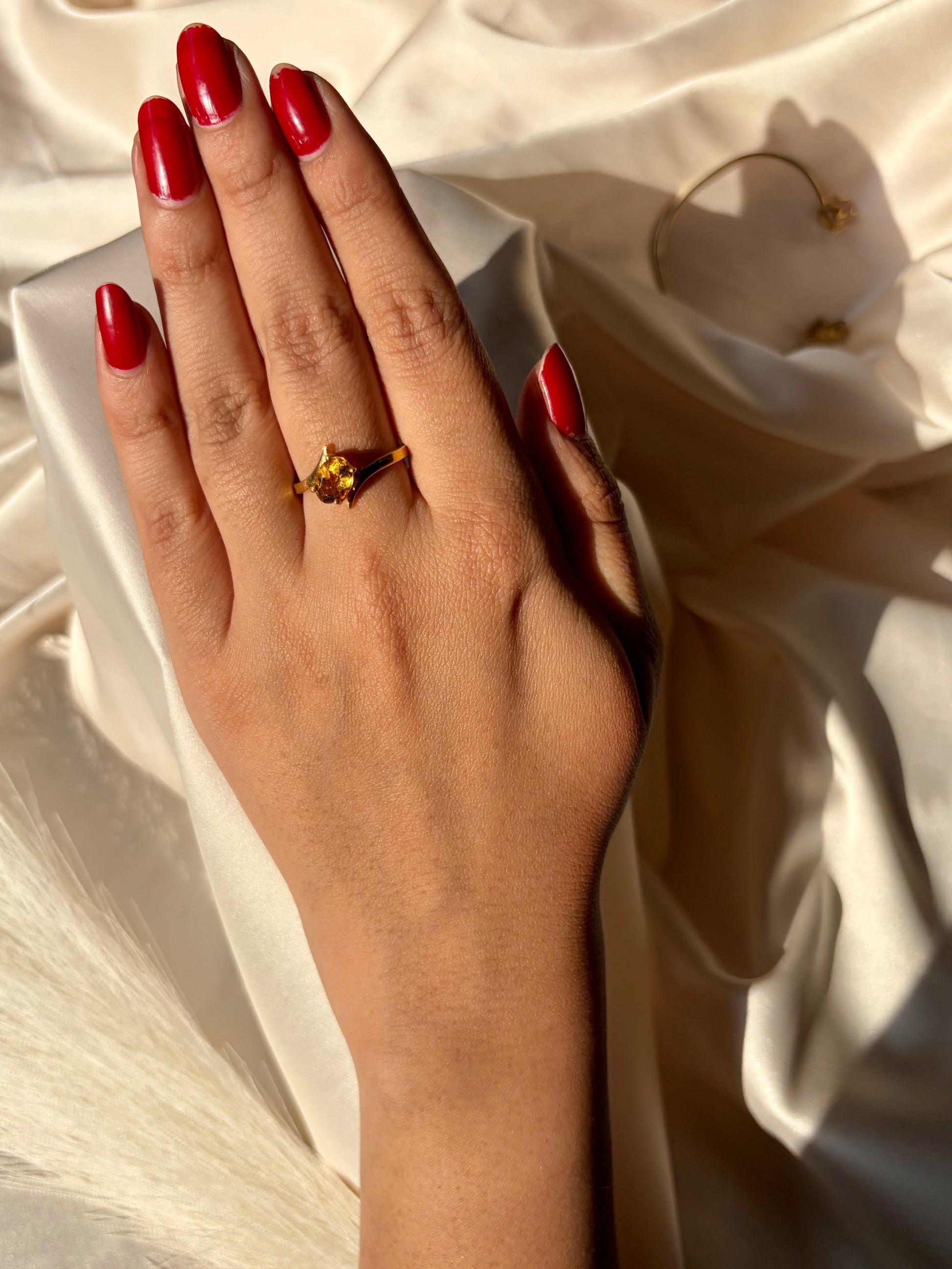 Citrine Abundance Ring Sterling Silver Gold Plated – House of Tarasya
