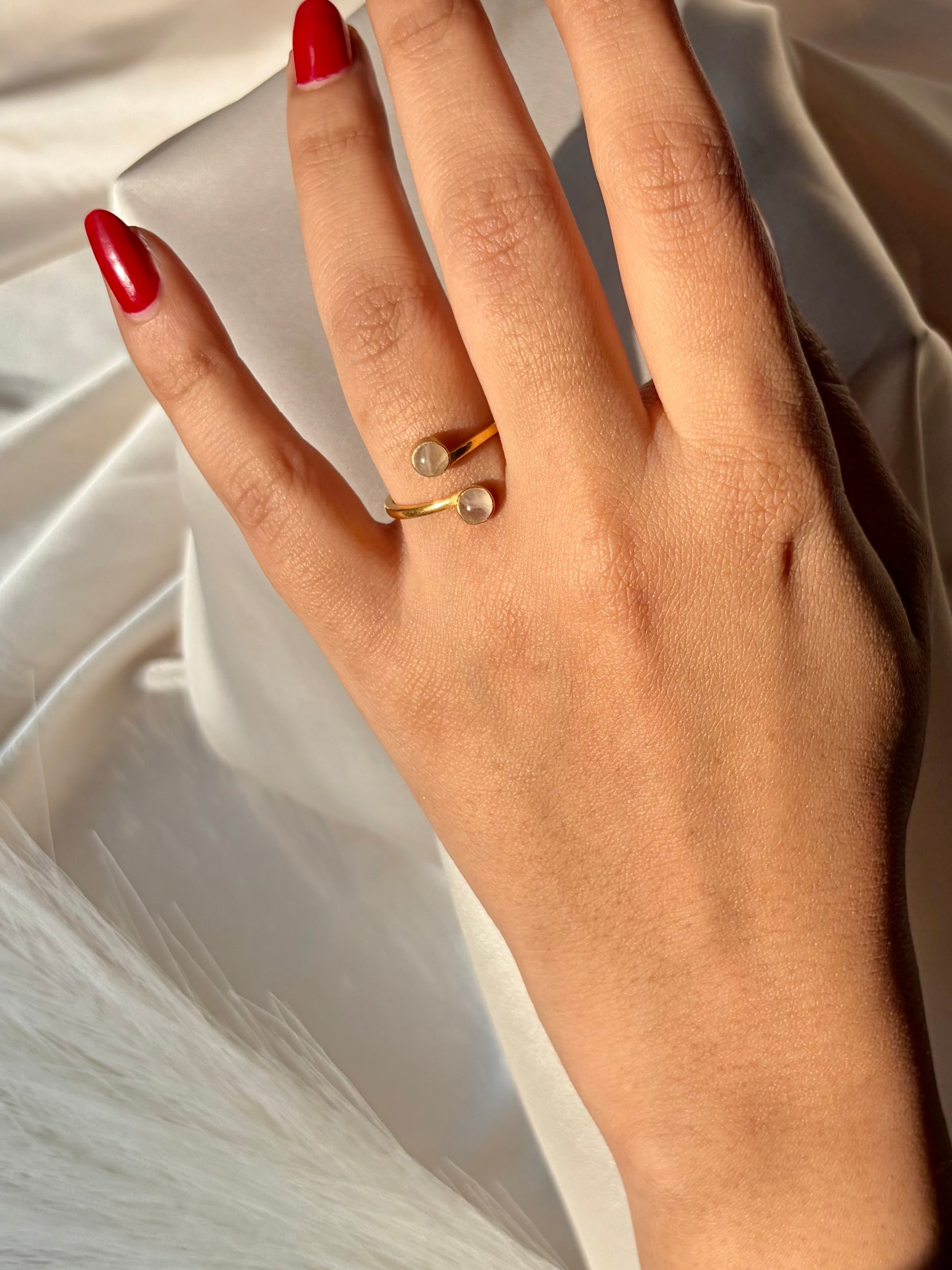 Rose Quartz Ring Gold Plated Fine Jewellery – House of Tarasya
