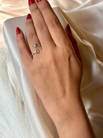 Moonstone Duo Ring 925 Sterling Silver Gemstone – House of Tarasya
