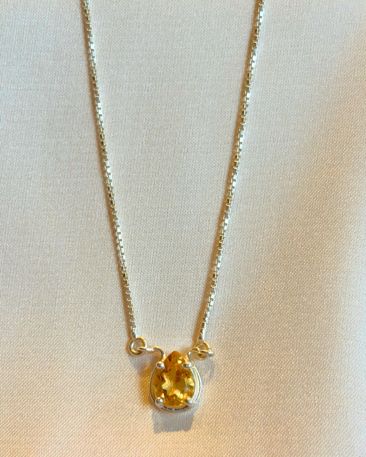 Citrine Pear Pendant Gold Plated Necklace – House of Tarasya
